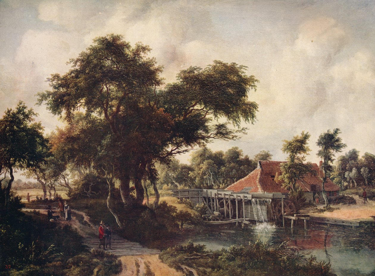 Su Değirmeni ile Peyzaj, c1665, c1915 by Meindert Hobbema