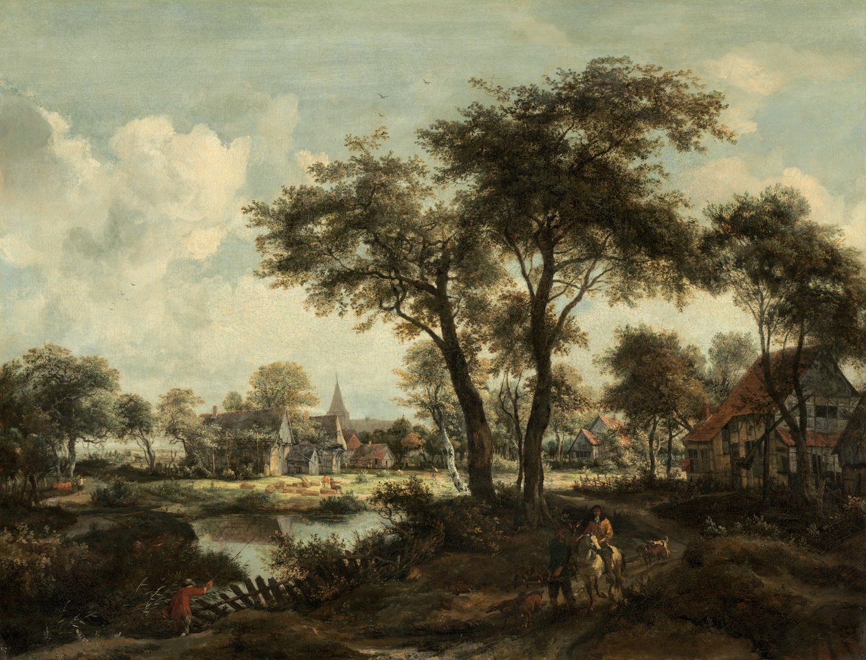 Havuza Yakın Köy, c. 1670. by Meindert Hobbema