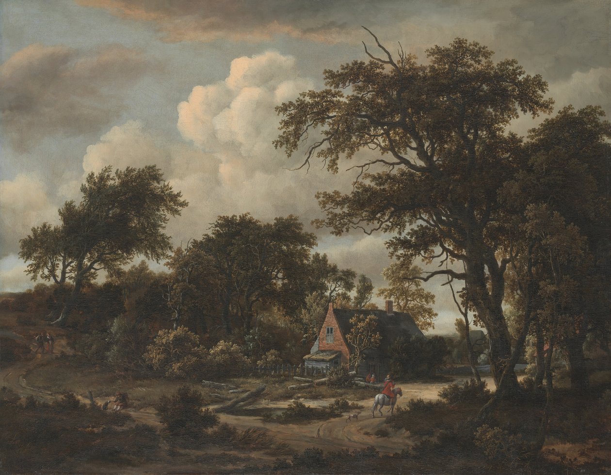 Kulübe ve Süvari ile Ormanlık Manzara, 1663. by Meindert Hobbema