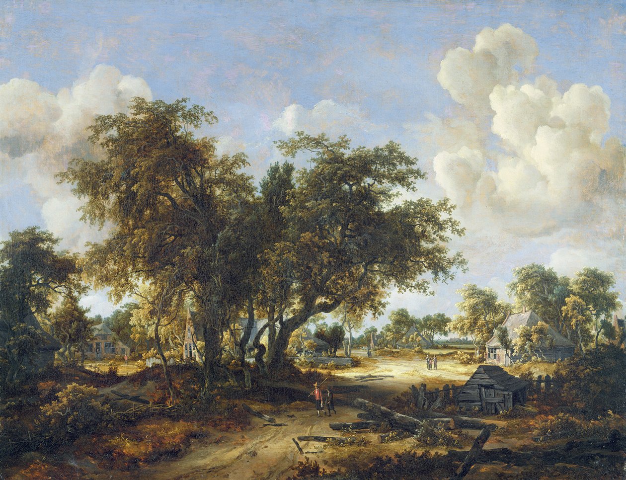 Kulübelerle Ormanlık Peyzaj, 1665 by Meindert Hobbema