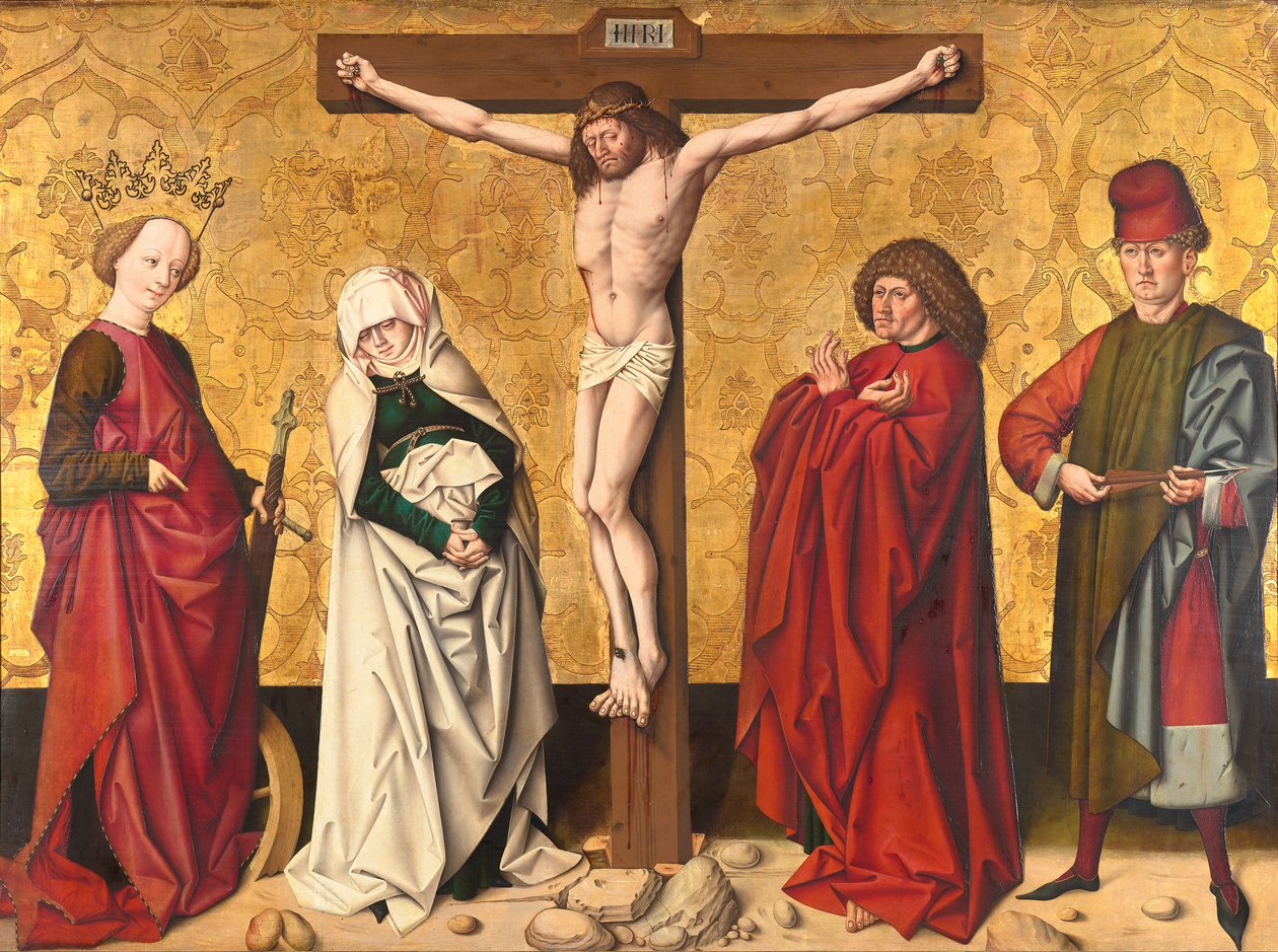 İsa arasında çarmıhta St. Mary ve John, Catherine ve Sebastian by Meister von Großgmain