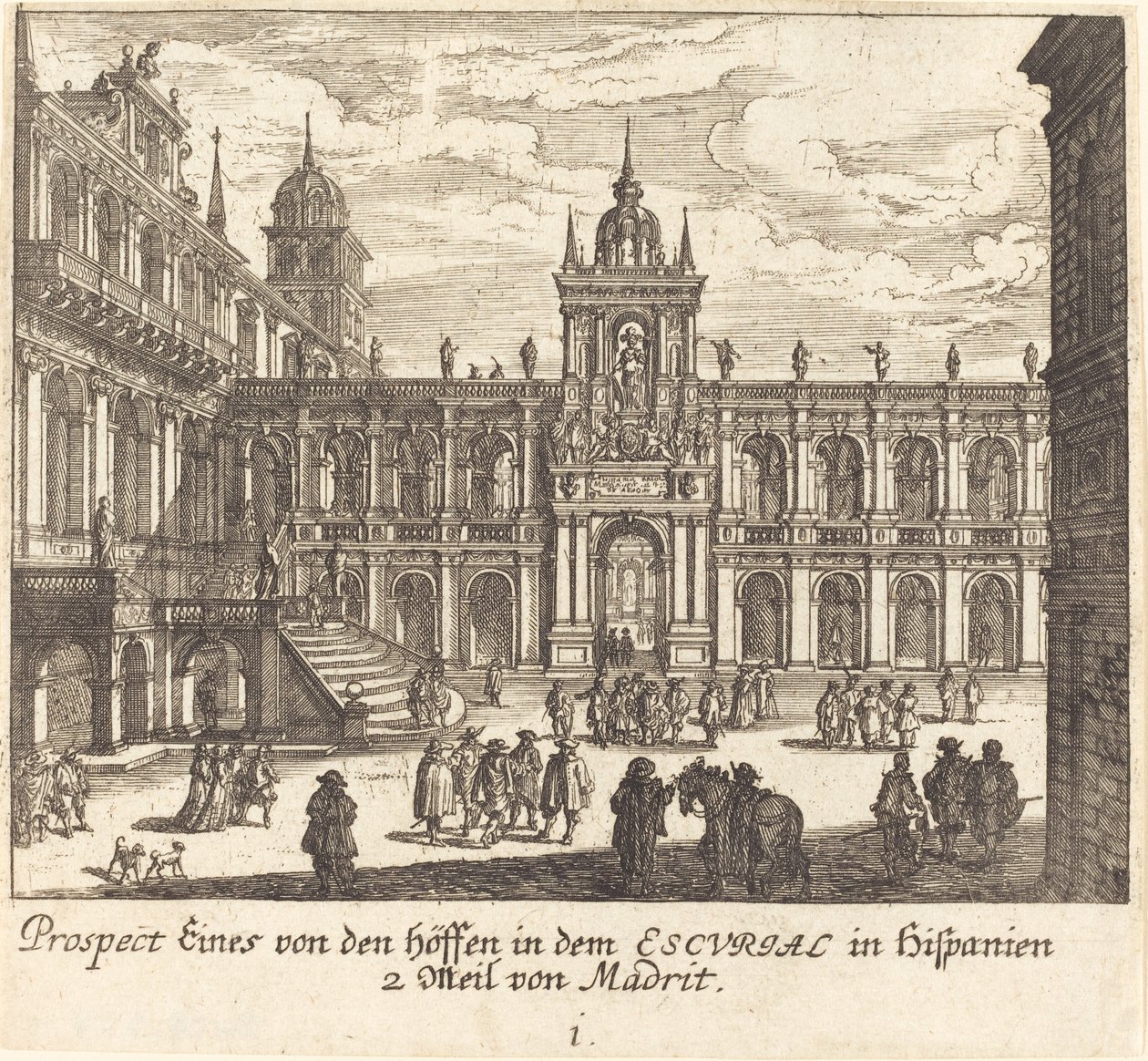 Escorial, İspanya by Melchior Küsel after Johann Wilhelm Baur