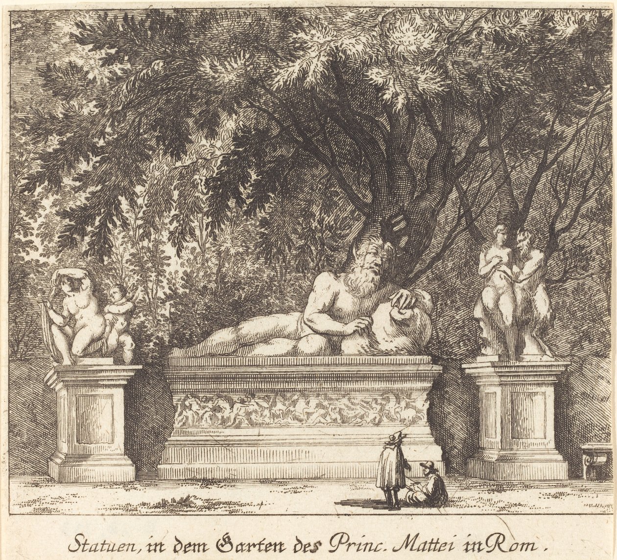 Prens Mattei Bahçeleri, Roma by Melchior Küsel after Johann Wilhelm Baur