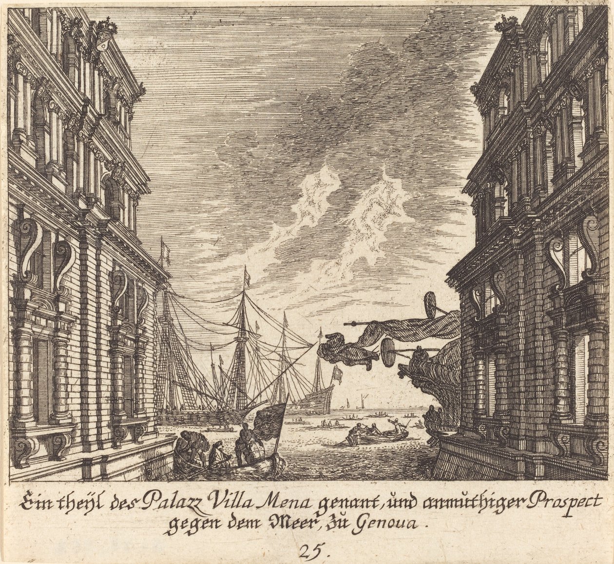 Villamena Sarayı, Cenova by Melchior Küsel after Johann Wilhelm Baur