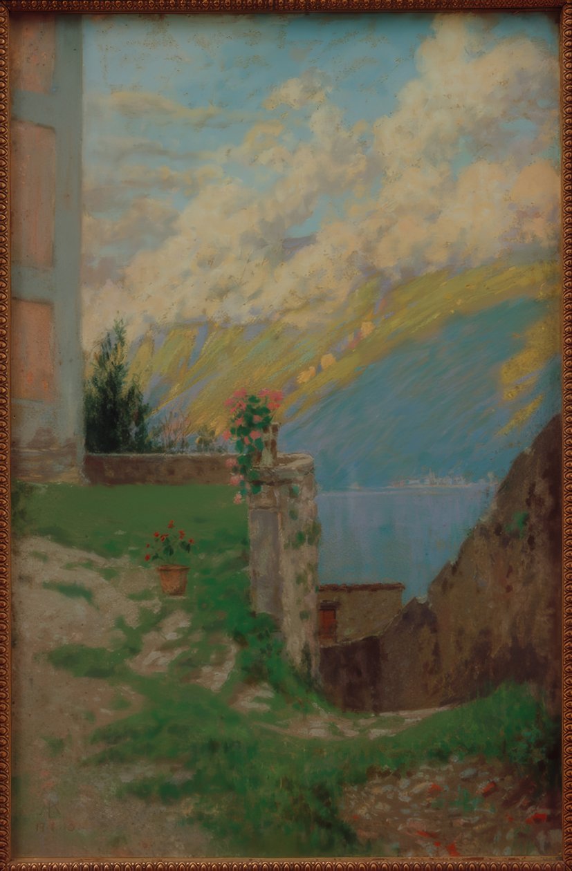 Garda Gölü manzarası by Melchior Lechter