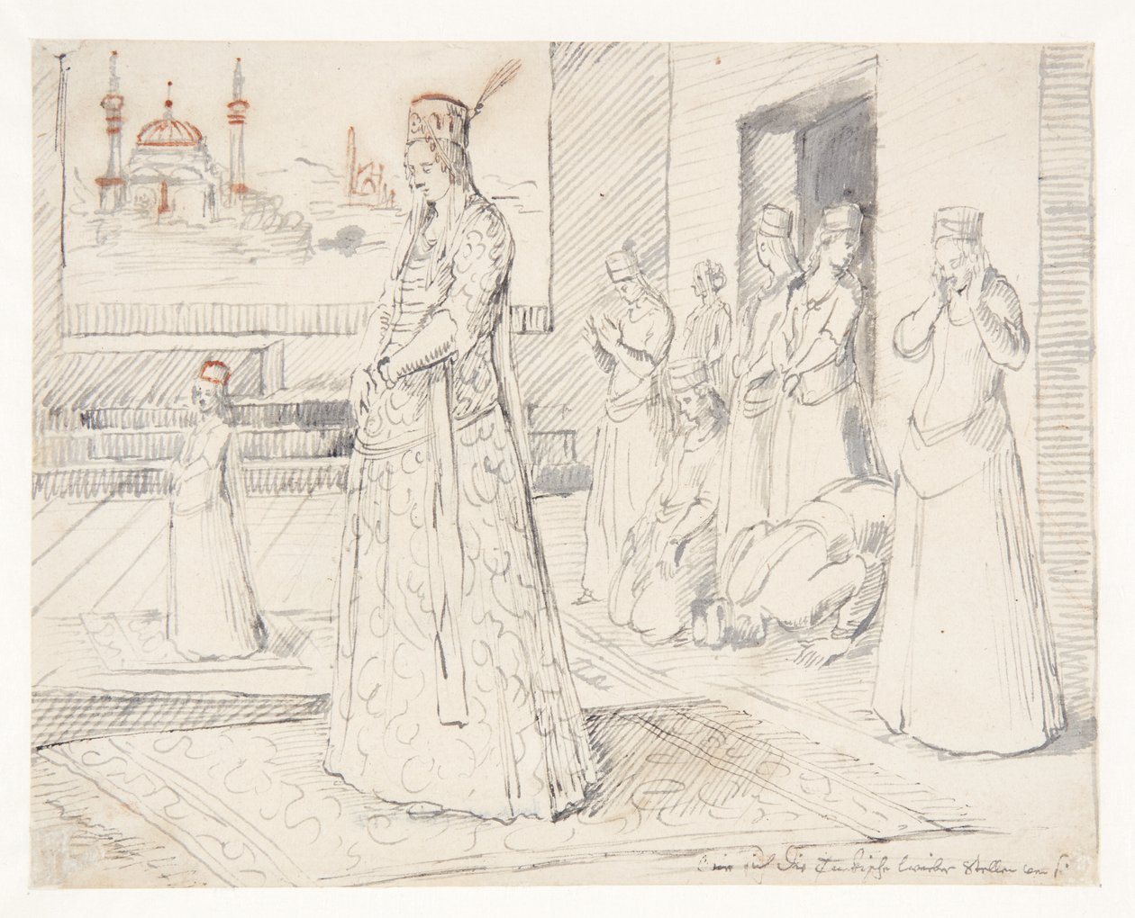 Bir Grup Türk Kadını Namazda by Melchior Lorck