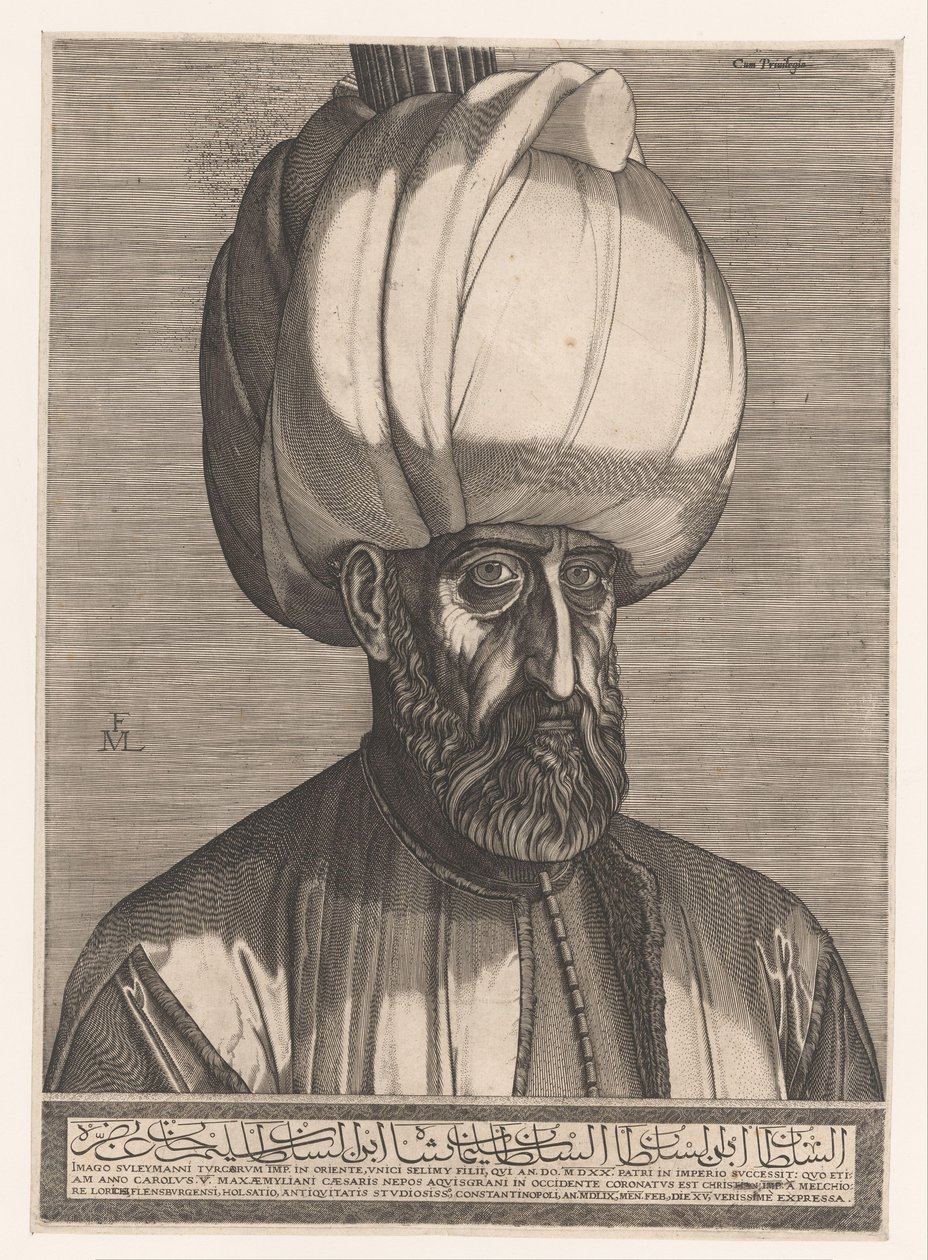 Portret van sultan Süleyman I by Melchior Lorck