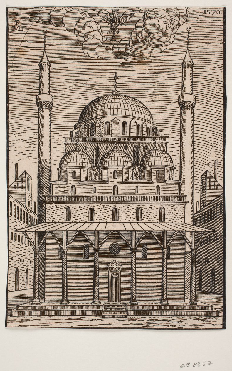 Üzerinde Ejderhaya Benzer Bir Şeytanın Oturduğu Tanımlanamayan Cami by Melchior Lorck