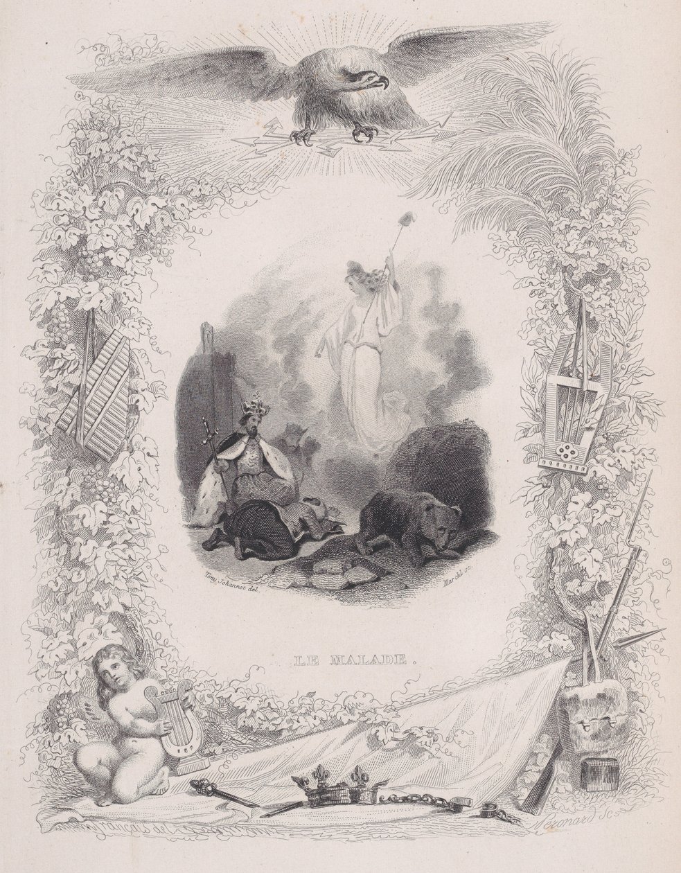 Hastalıklı, Béranger'in Şarkıları'ndan, 1829 by Melchior Peronard