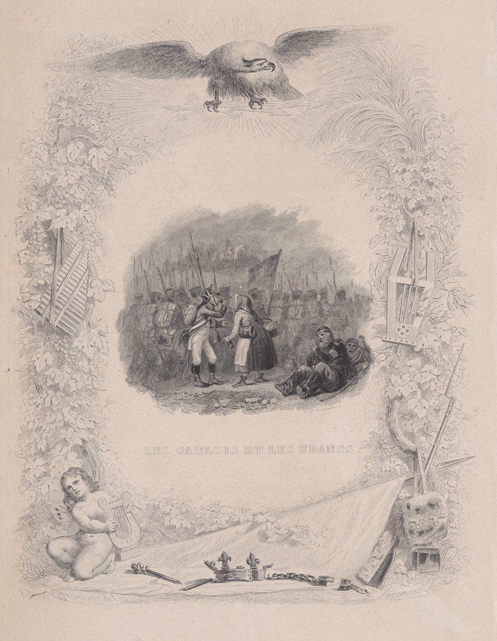 Galyalılar ve Franklar, Béranger'in Şarkıları'ndan, 1829 by Melchior Peronard