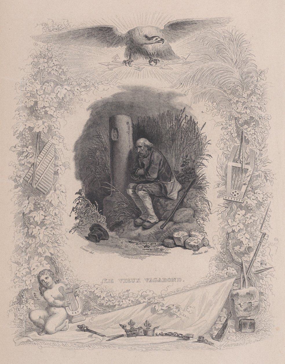 Eski Serseri, Béranger'in Tüm Eserlerinden, 1829. by Melchior Peronard
