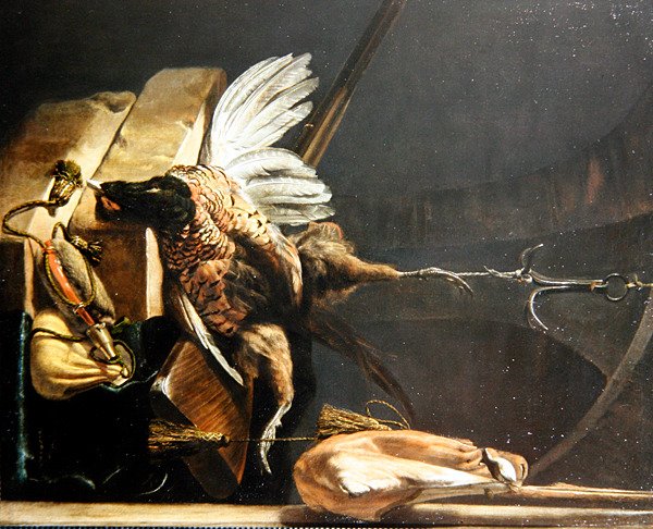 Kancadan Sarkan Ölü Bir Sülün Natürmortu by Melchior de Hondecoeter