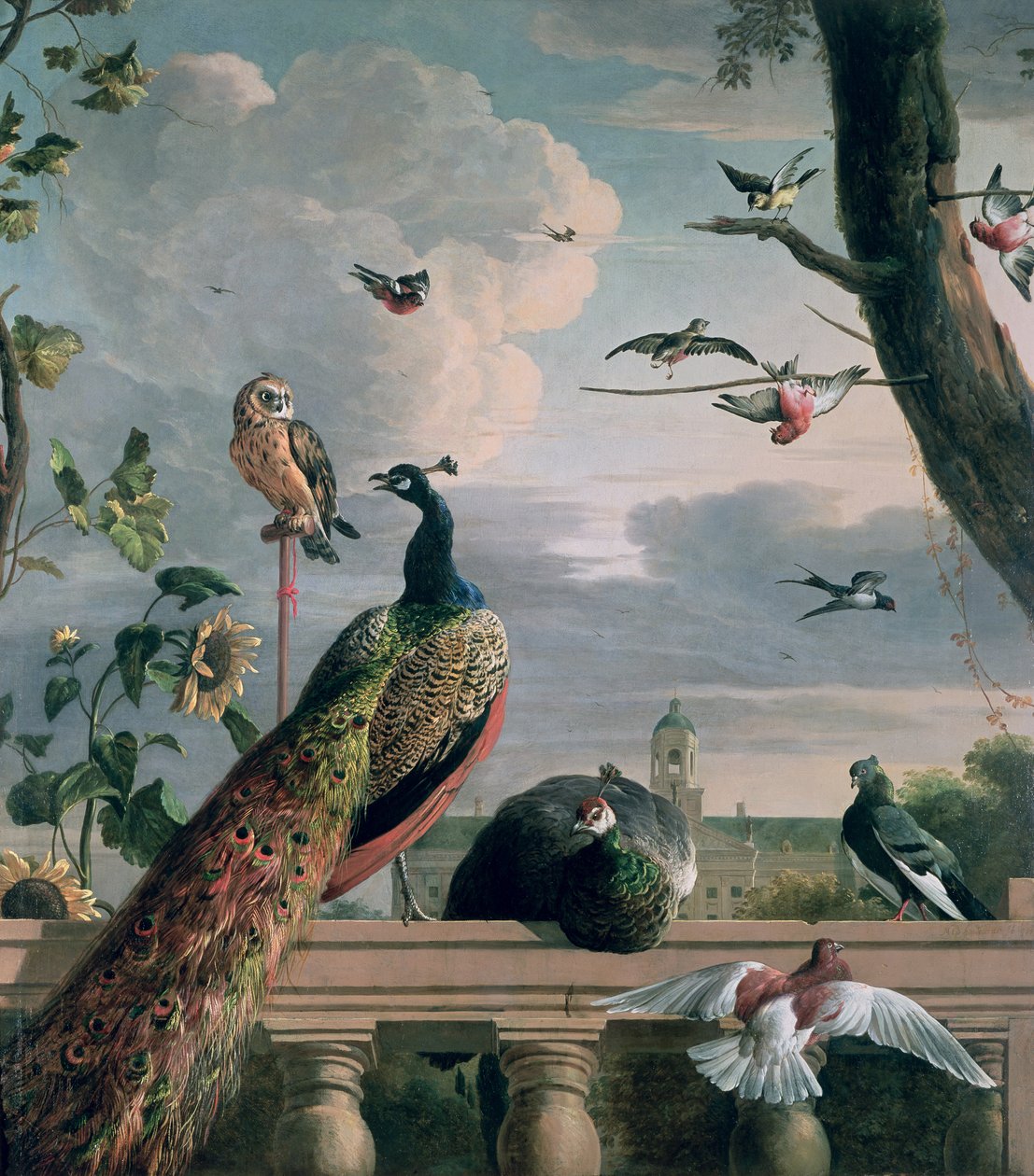 Egzotik Kuşlarla Amsterdam Sarayı by Melchior de Hondecoeter