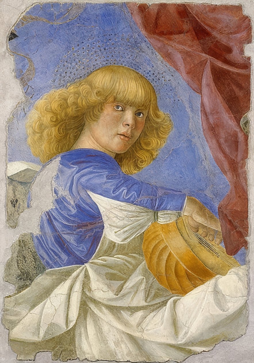 Melek müzik yapıyor. 1480 civarında by Melozzo da Forli