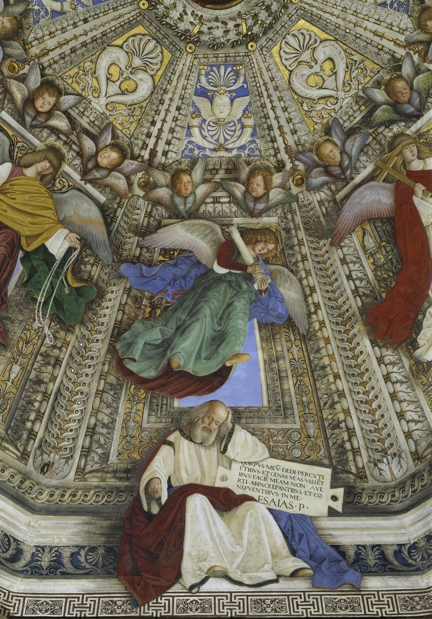 İşaya peygamber ve bir Melek, Aziz Mark kutsallığının kubbesi, Santuario della Santa Casa, Loreto by Melozzo da Forli