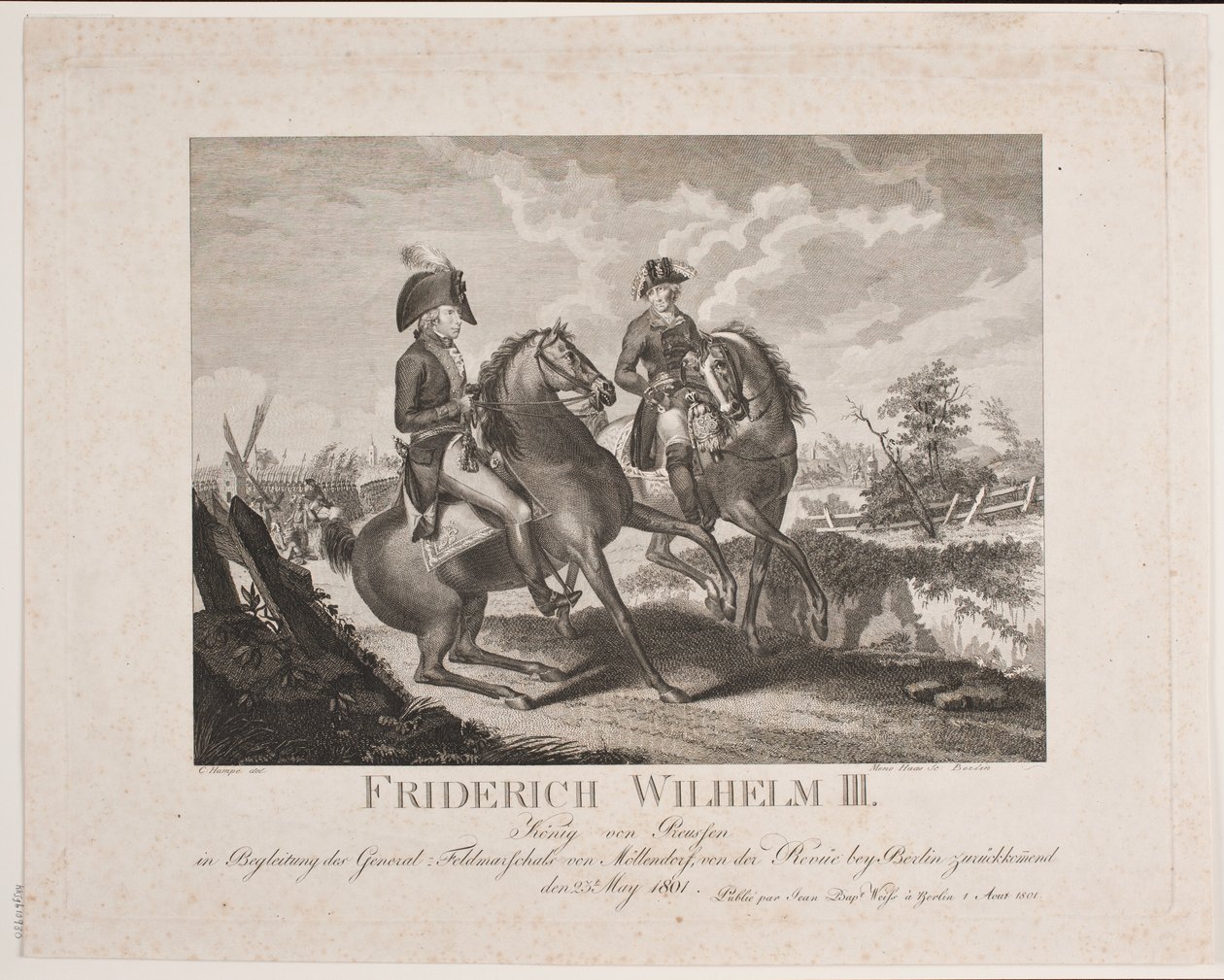 Prusya Kralı II. Frederik Wilhelm ve Mareşal Möllendorf by Meno Haas