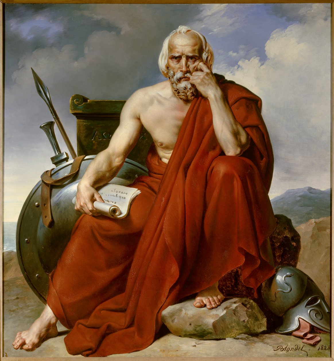 Lycurgue (Lykourgos) portresi Spartalı yasa koyucu. Merry Joseph Blondel (1781-1853) tarafından yapılan tablo by Merry Joseph Blondel