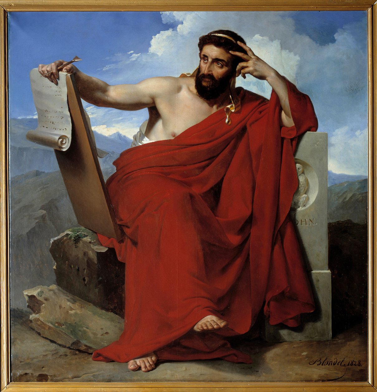 Solon Kanun koyucu ve Atina Şairinin Portresi (yaklaşık 640-yaklaşık 588 M.Ö.) Tablo Merry Joseph Blondel (1781-1853) 1828 Amiens, Musee de Picardie - Atinalı şair ve yasa koyucu Solon