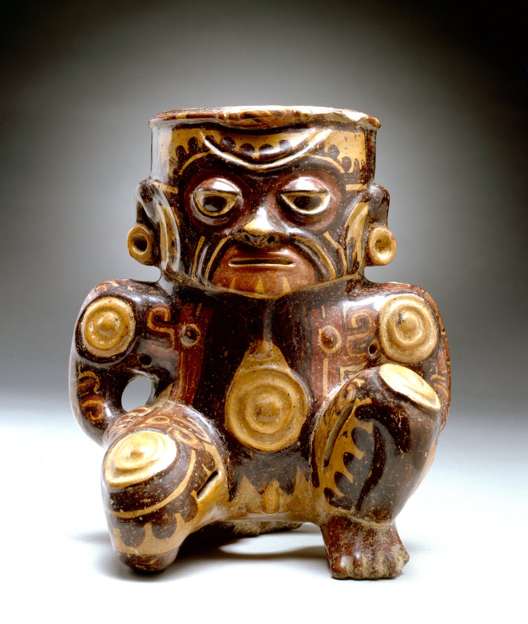 Antropomorfik kukla kap, Guanacaste-Nicoya bölgesi, 500-800 (seramik) by Mesoamerican
