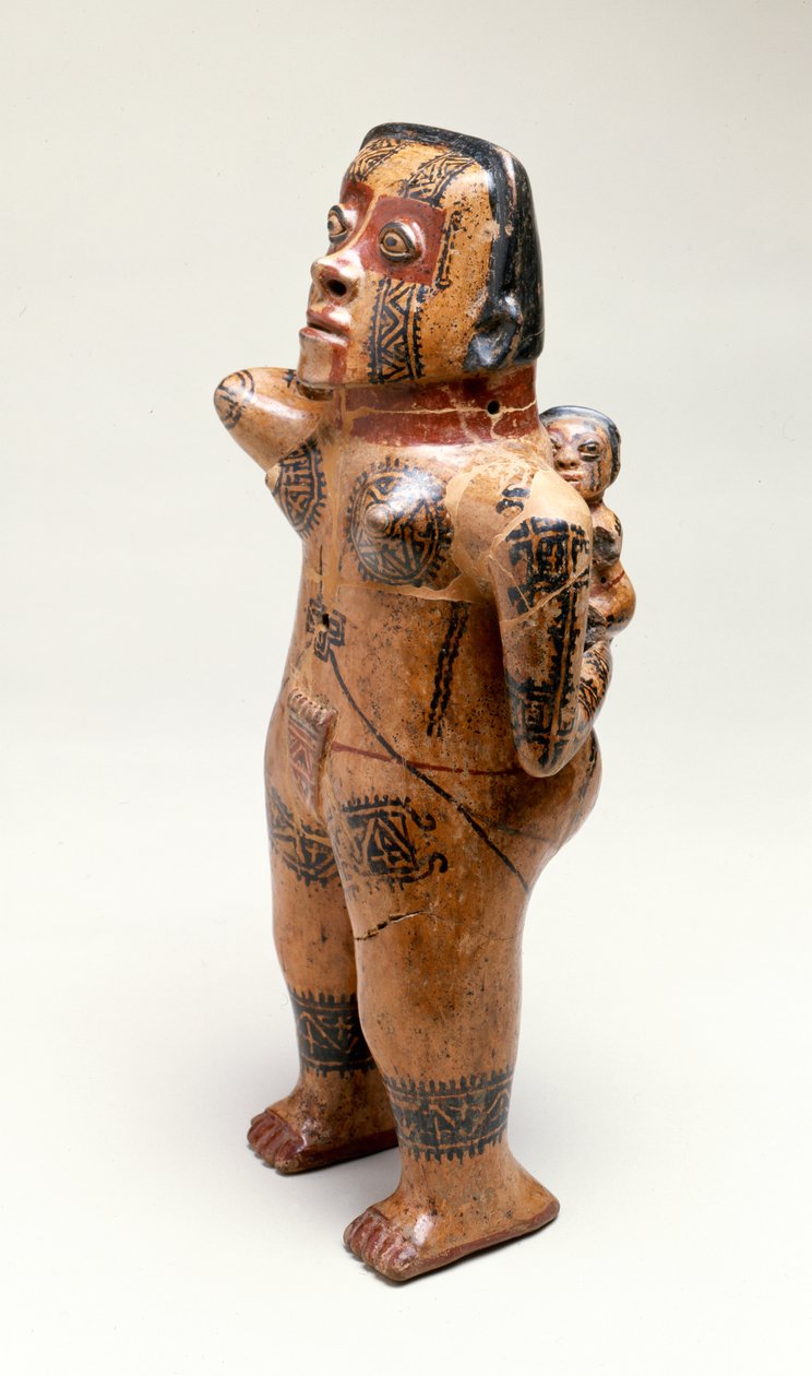 Çocuklu kadın, Guanacaste, 500-800 (seramik) by Mesoamerican