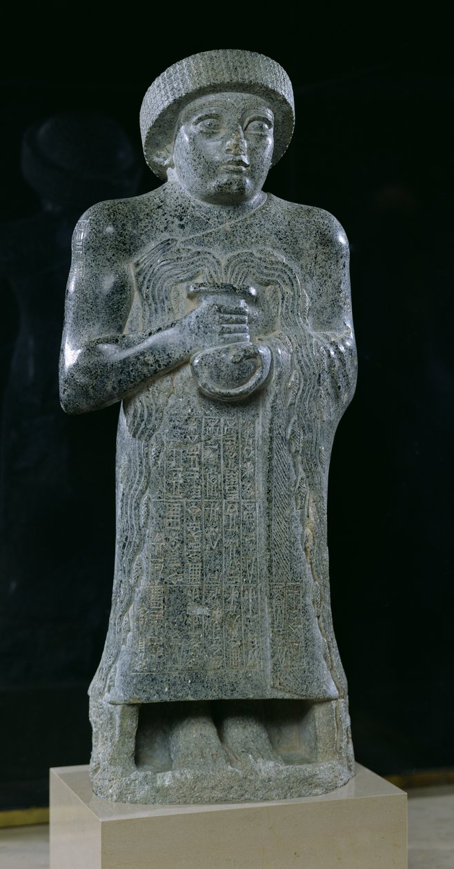 ಪ್ರಿನ್ಸ್ ಗುಡಿಯಾದ ಪ್ರತಿಮೆ, c.2150 BC (ಡಯೋರೈಟ್)ಟರ್ಕ್ by Mesopotamian