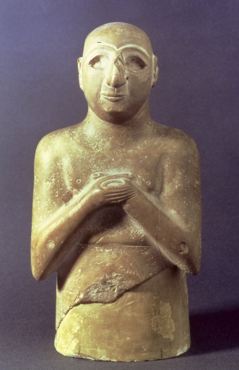 Tanrı Utu Heykeli, Mezopotamya, MÖ 2400 dolayları (kireçtaşı) by Mesopotamian