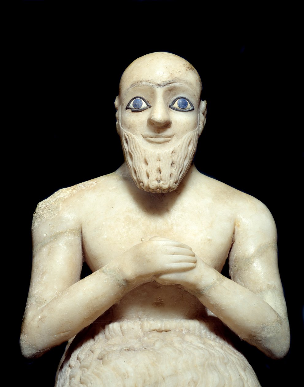Sanat Mezopotamya: Görevli Ebih-il Heykeli. Albaster, deniz kabuğu, lapis-lazuli ve şist heykeli, MÖ 2500 civarında (Sümer dönemi, MÖ 2900-2200 civarında). Mari