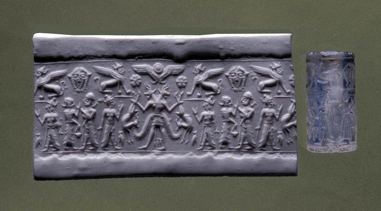 Silindir Mühür, Kuzey Suriye (kuvars) by Mesopotamian Mesopotamian