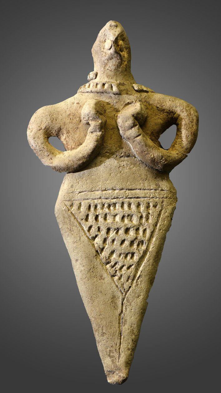 Çıplak bir kadın heykelciği, Mezopotamya, MÖ 2000-1800 (kil) by Mesopotamian Mesopotamian