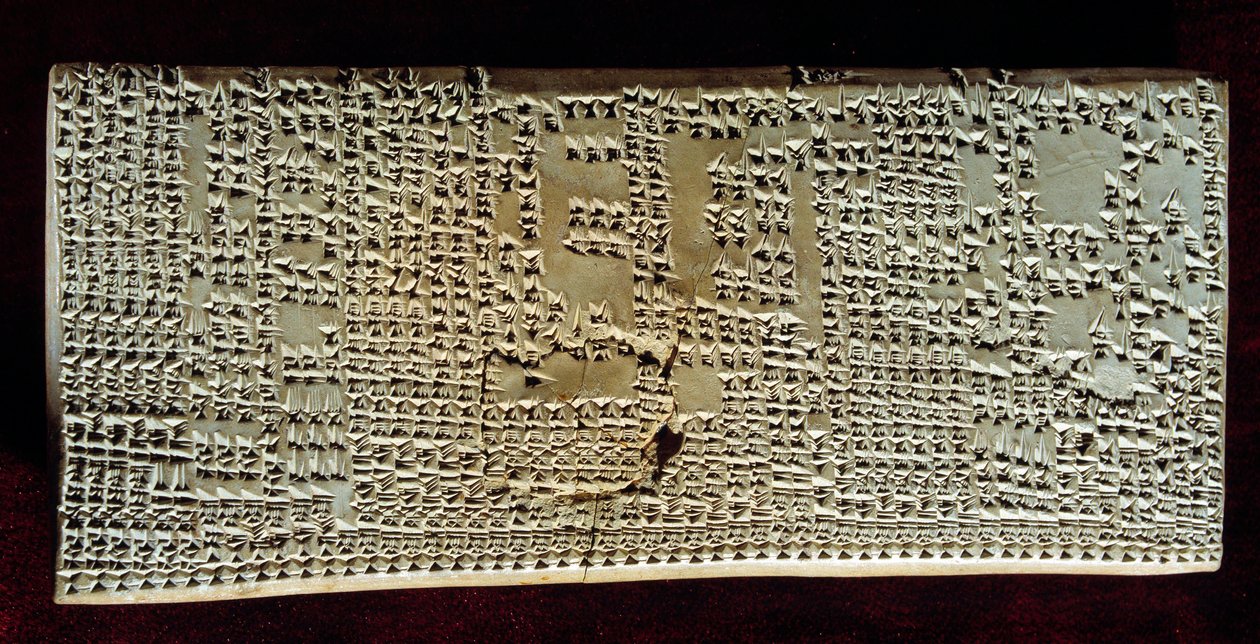 Oryantal antik: Önseziler için bir karaciğer muayenesinden sonra çizilmiş çivi yazısıyla oyulmuş tıbbi tablet. Dönem Seleucide ve Parthe (MÖ 300-MS 200 civarı). Mezopotamya