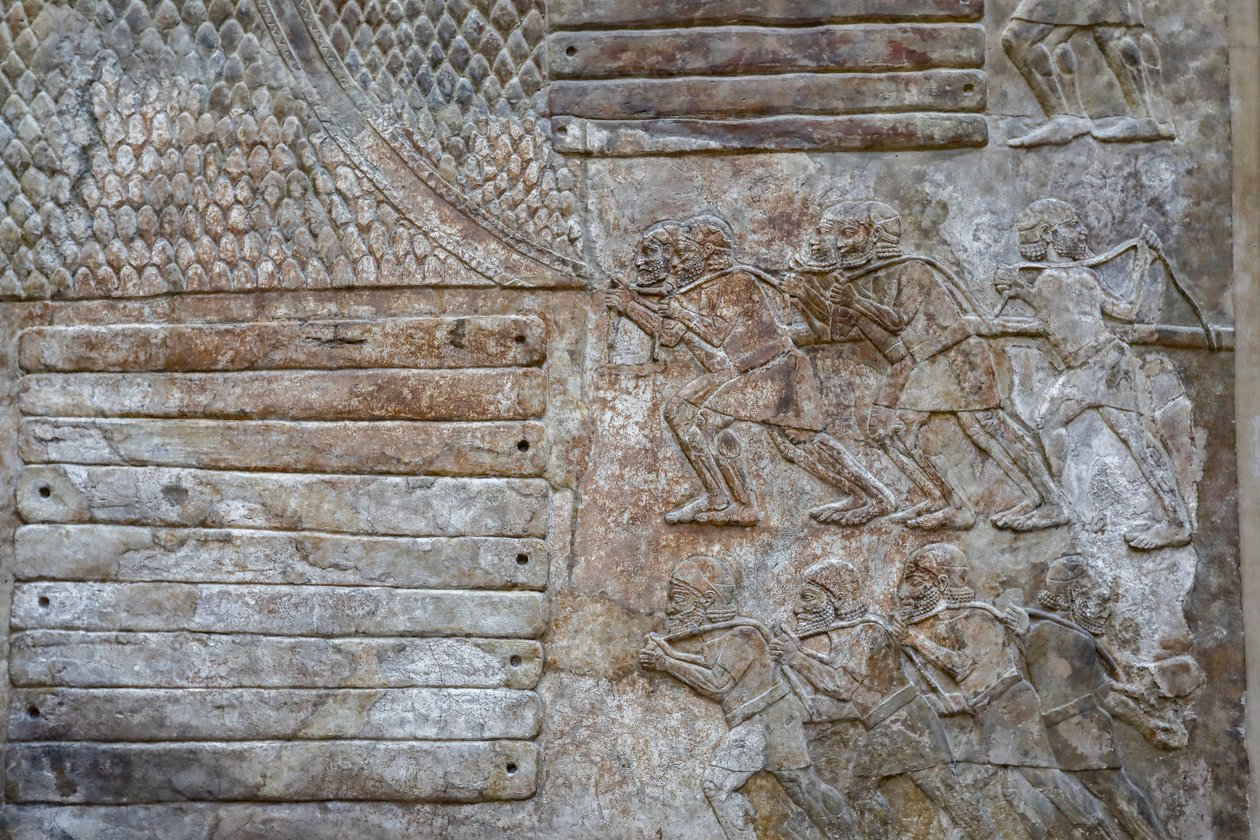 Lübnan sedir ağacının nakliyesi. (Düşük kabartma) by Mesopotamian Mesopotamian