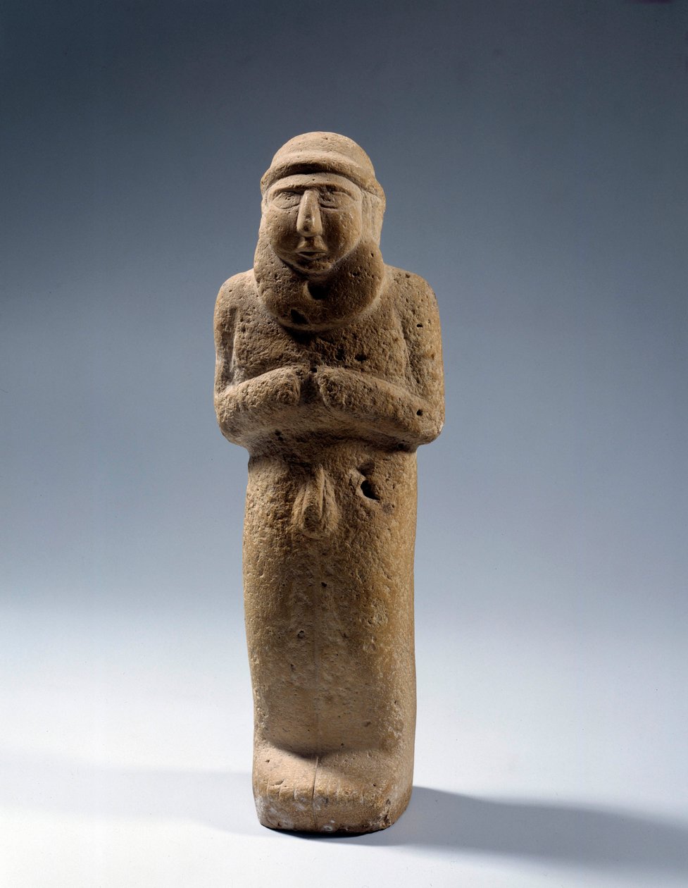 Mezopotamya: Kral çıplak rahibin kireçtaşı heykeli. Uruk dönemi. 3200 M.Ö. Paris, Louvre Müzesi by Mesopotamian School