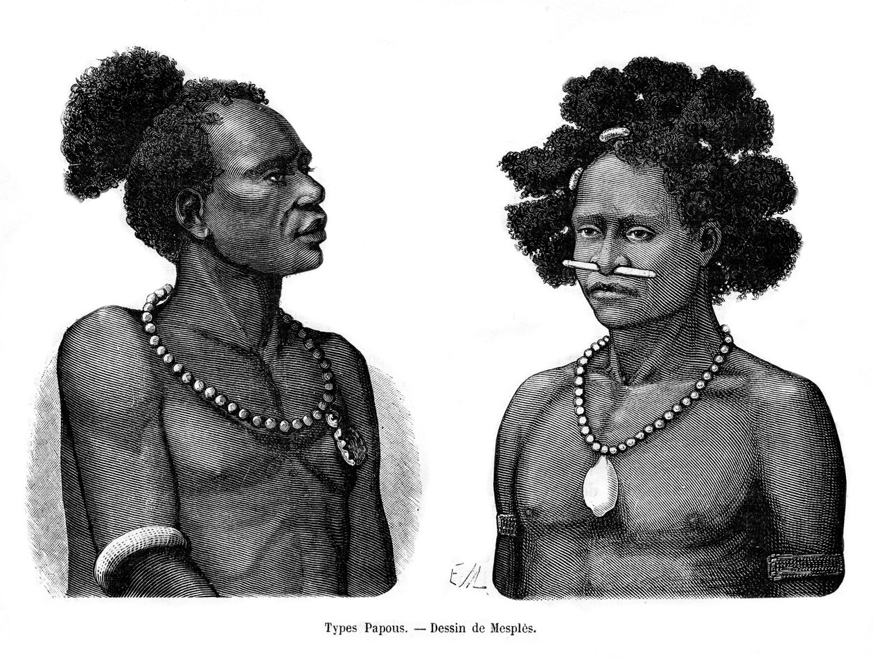 Papua türleri, 19. yüzyıl by Mesples