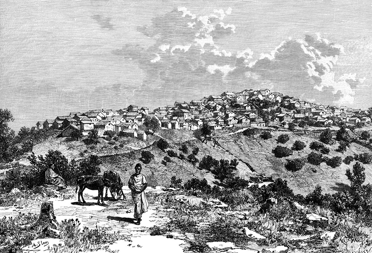 Bir Kabyle köyü, Kuzey Afrika, 1895. by Meunier