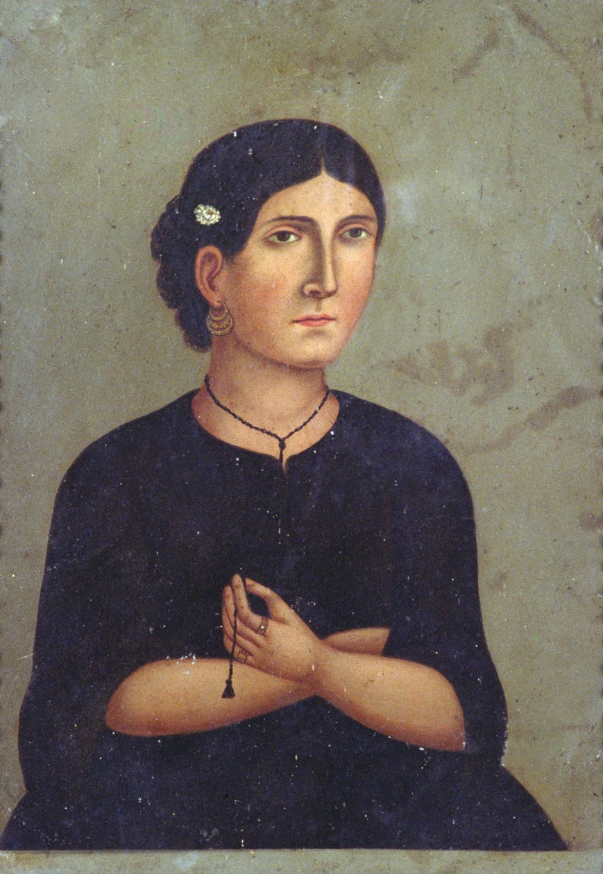 Portre, 19. yüzyıl ortası (kalay üzerine yağlı boya) by Mexican School