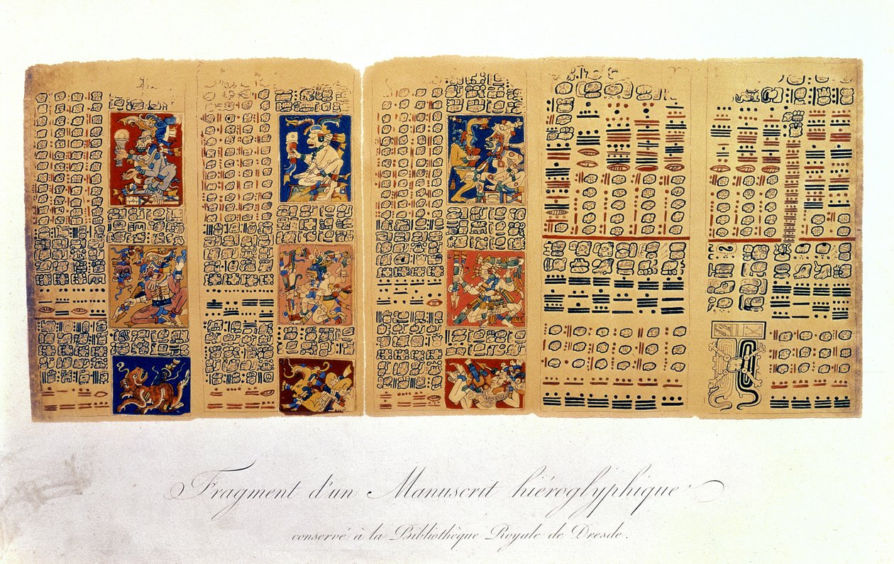 Maya astronomik hesaplamalarını gösteren Dresden Kodeksi