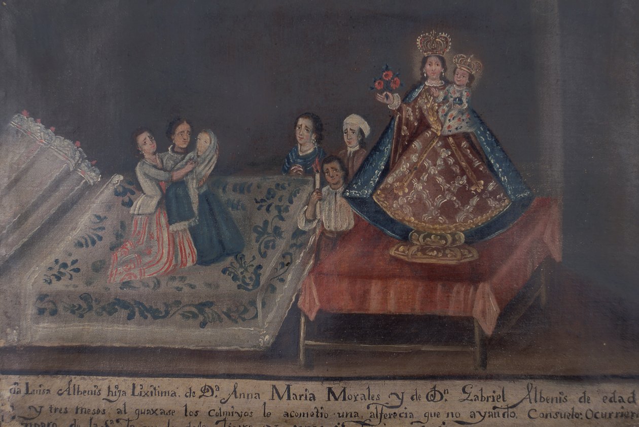 Ex-voto boyama, 1851 by Mexican School