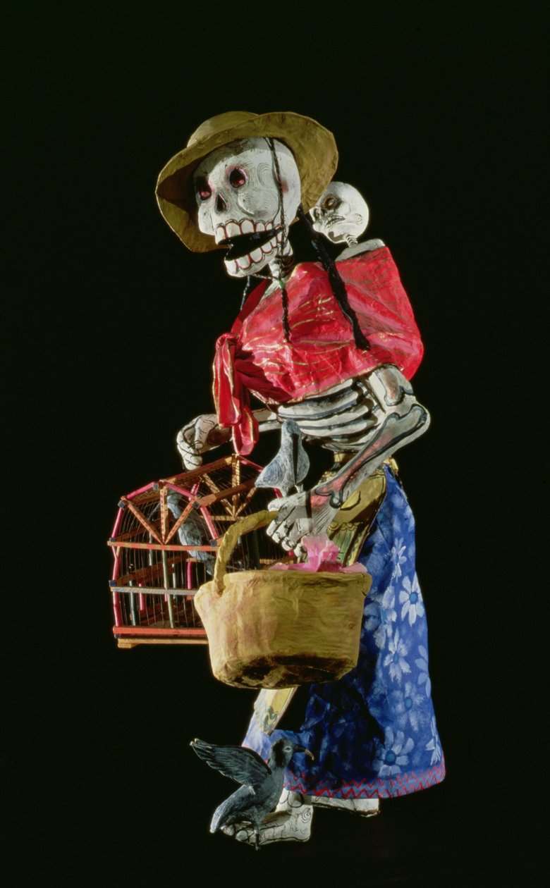 Ölülerin Günü için Figür (kağıt hamuru) by Mexican School