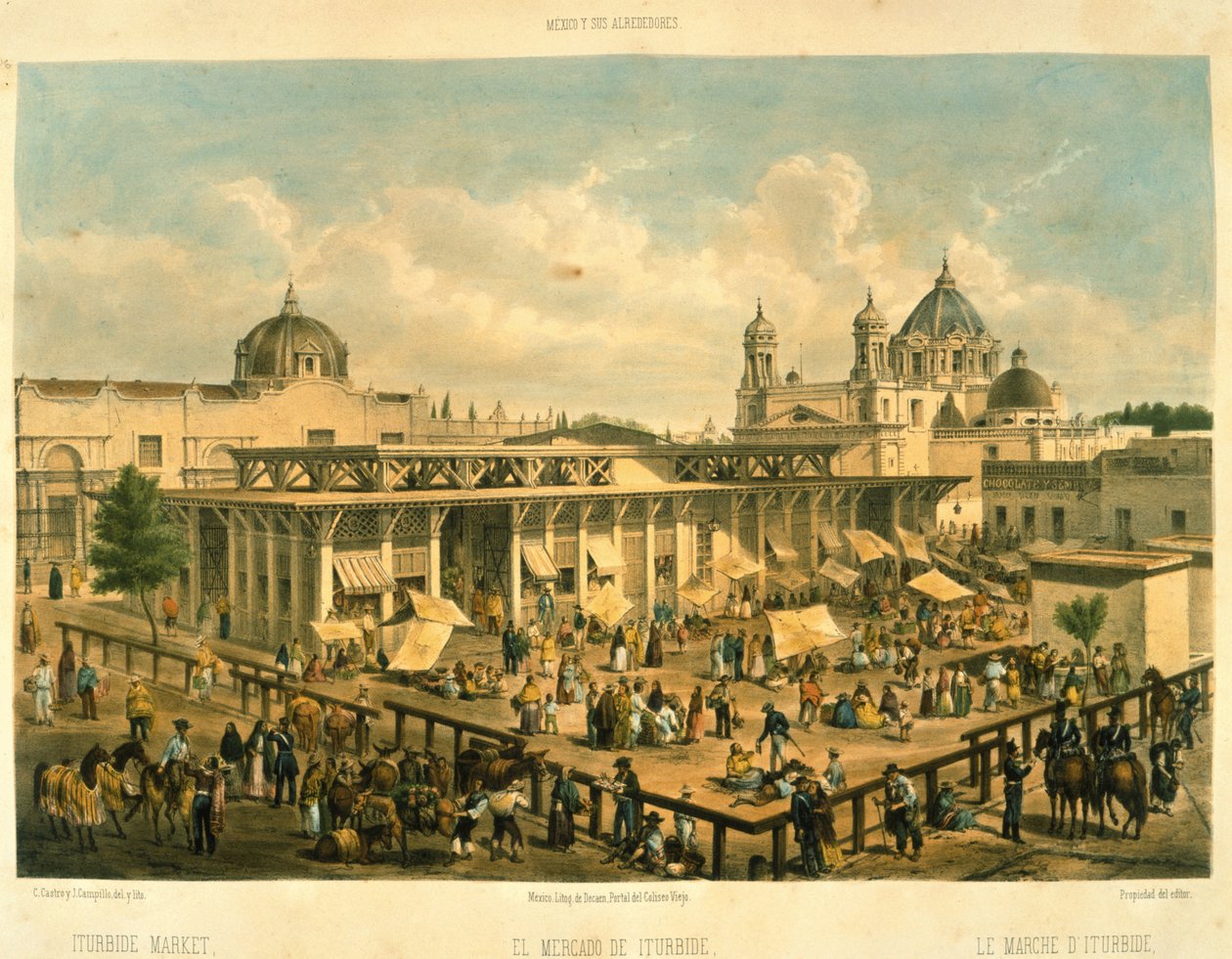 Iturbide Pazarı, Eski St. John Meydanı, Mexico City by Mexican School