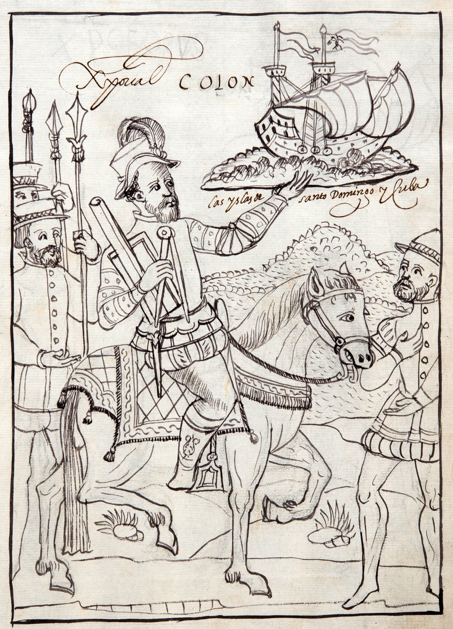 MS Hunter 242 f.247r Christopher Columbus, Historia de Tlaxcala