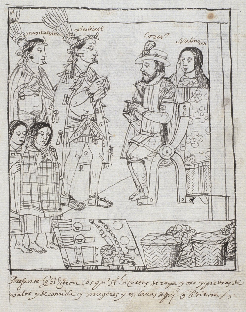 Montezuma, Cortez Ms Hunter 242 f.255r Meksika