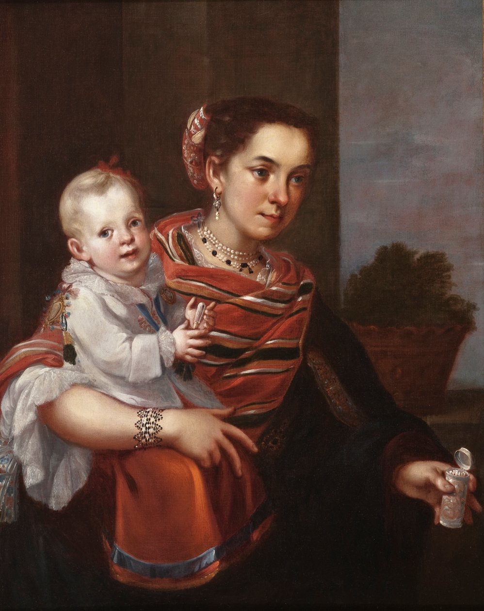 Morisca Kadını ve Albino Kız, c.1750 (tuval üzerine yağlı boya) by Mexican School