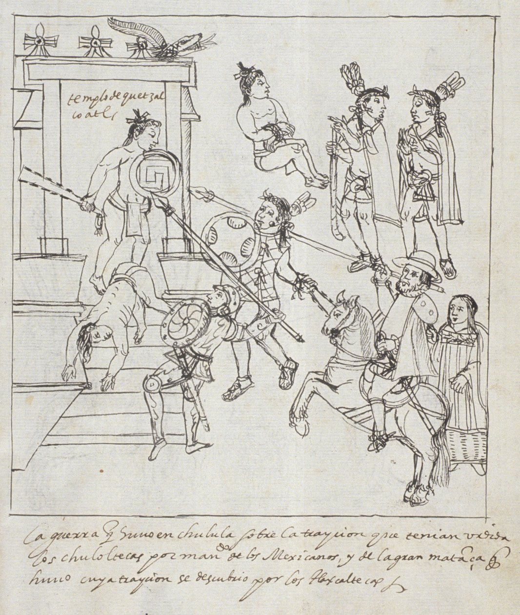 Ms Hunter 242 f.256r Evanjelik Savaş, Historia de Tlaxcala
