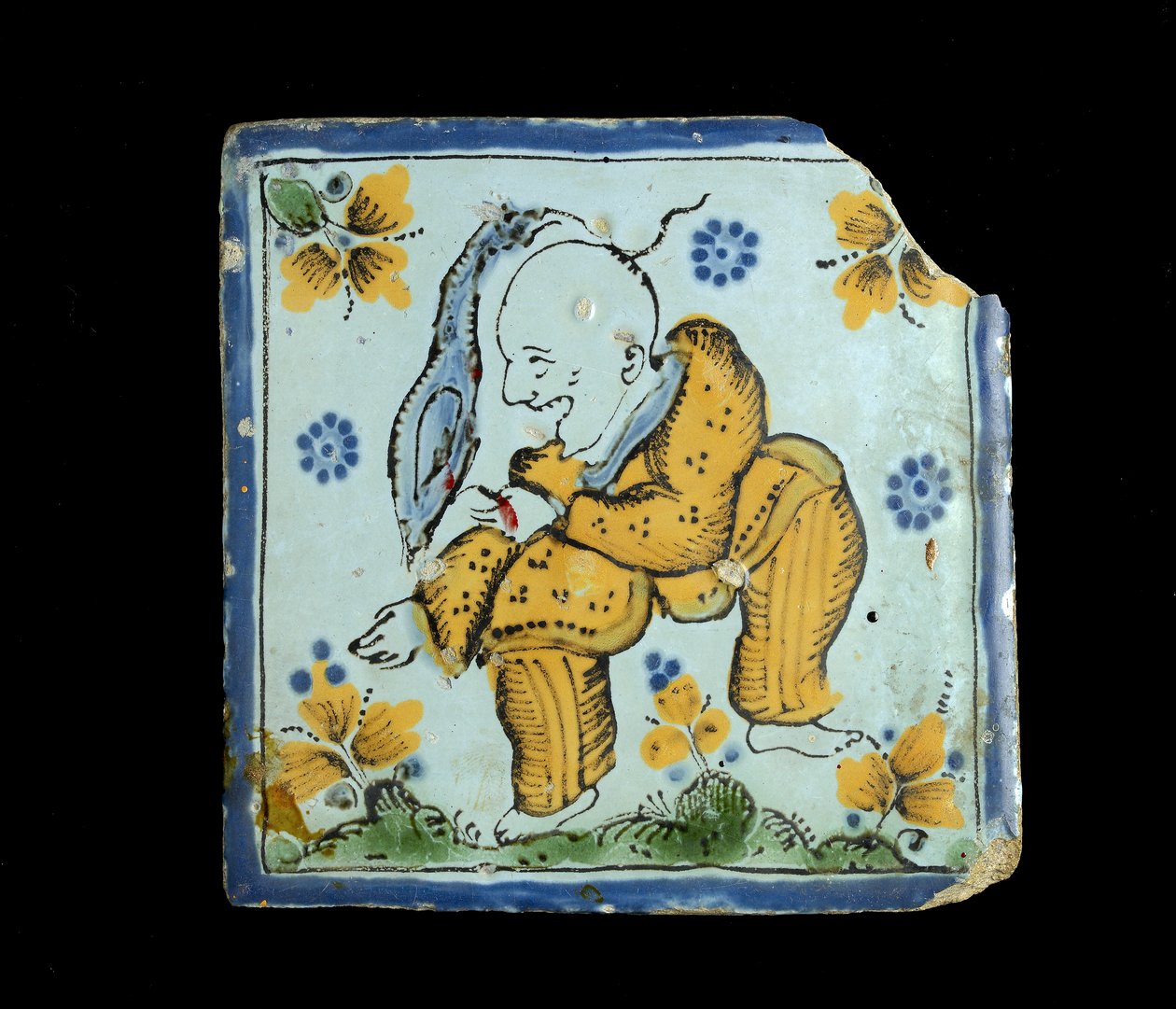 Bir grotesk Çinli adamla Çini, c. 1800 by Mexican School
