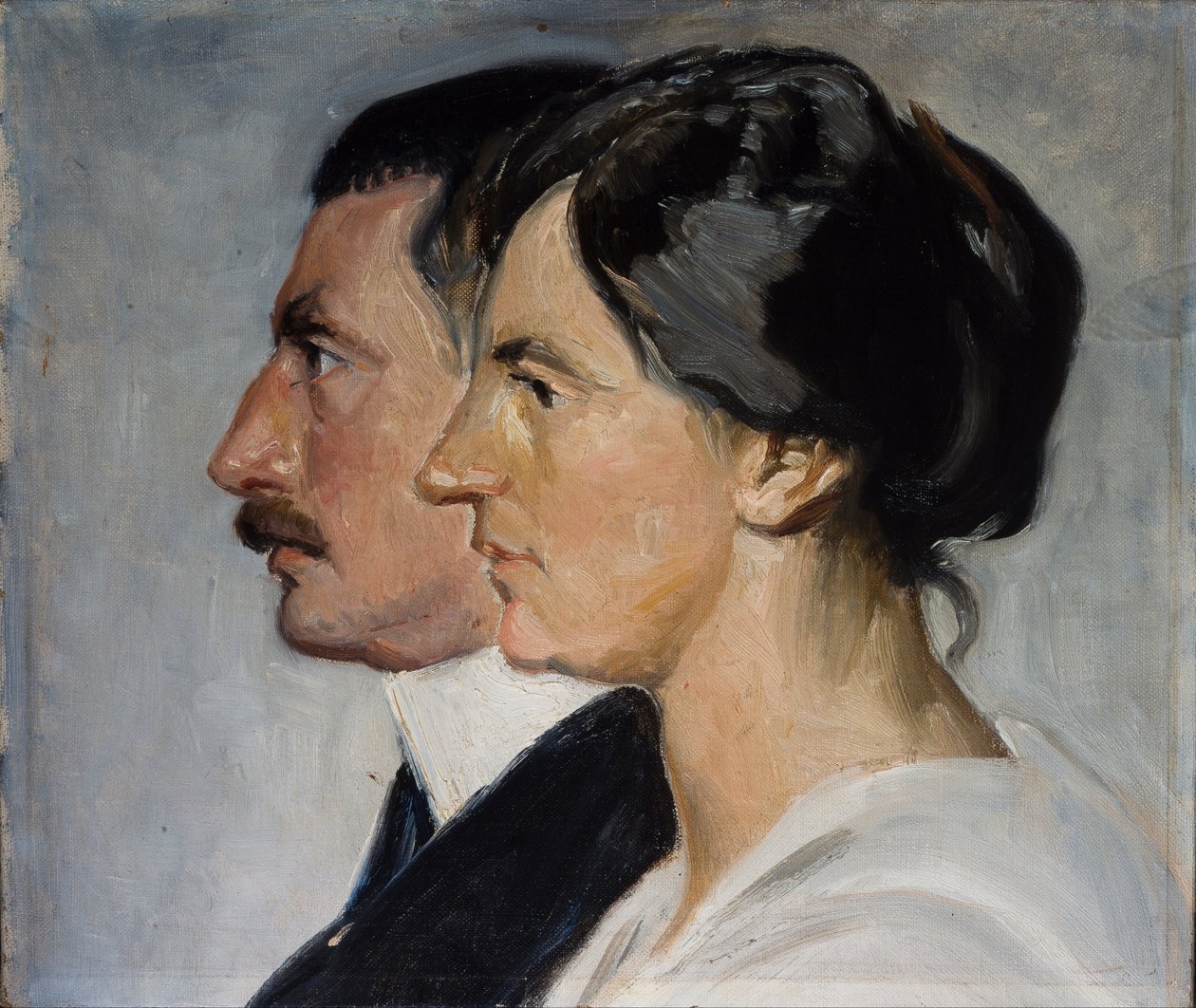Danimarka Kralı Christian X ve Kraliçe Alexandrine by Michael Peter Ancher