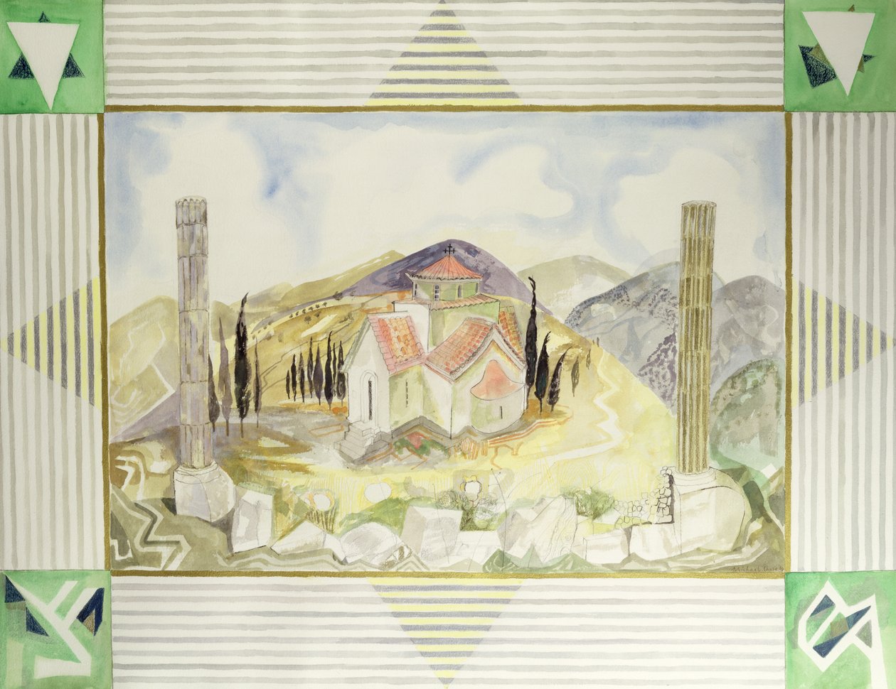 Yunan Deneyim Serisinden Hosios Loukas Ülkesindeki Tapınak, 1989 (wc) by Michael Chase