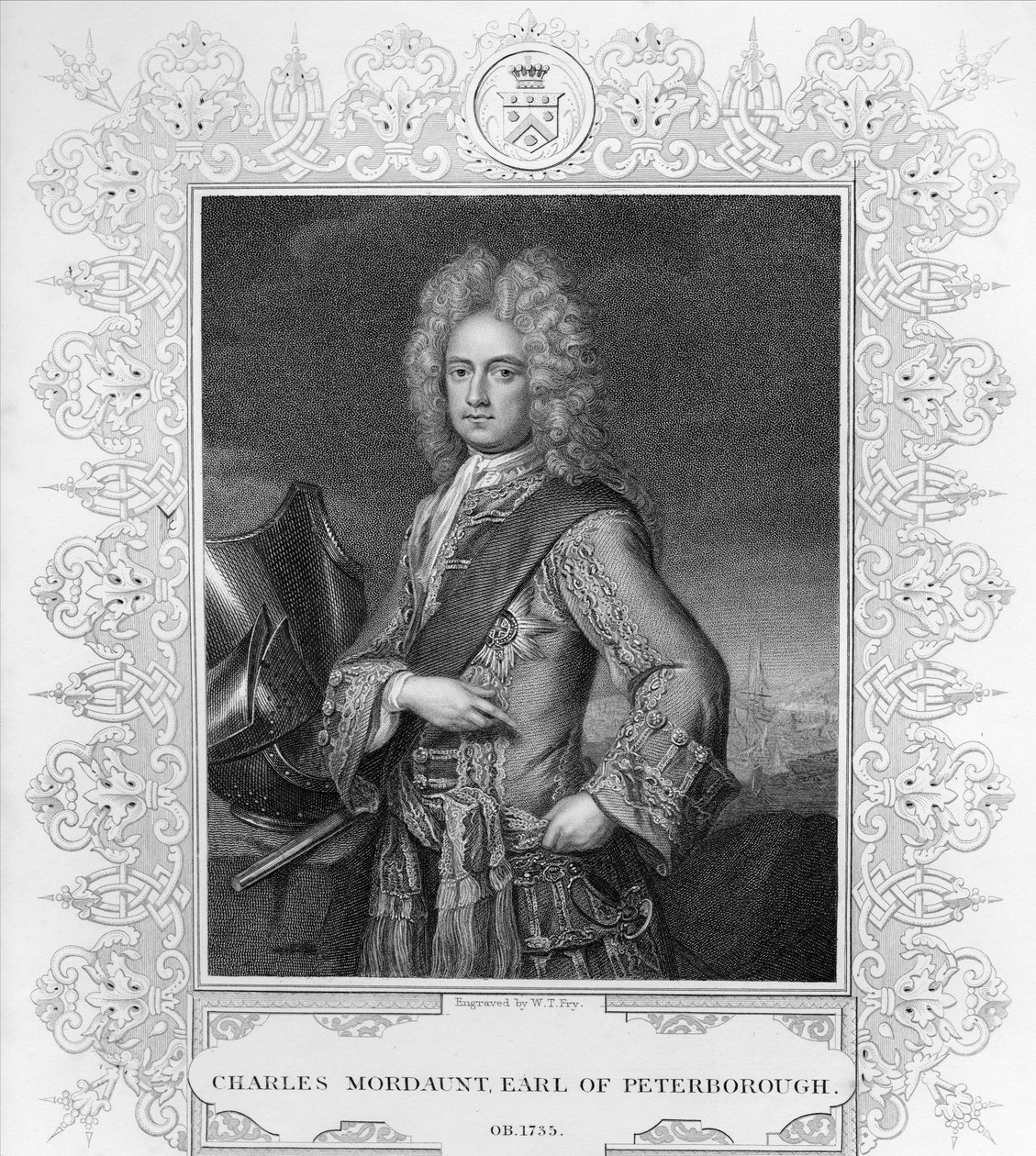 Charles Mordaunt, Earl of Peterborough, engraved by W.T. Fry  by Michael Dahl