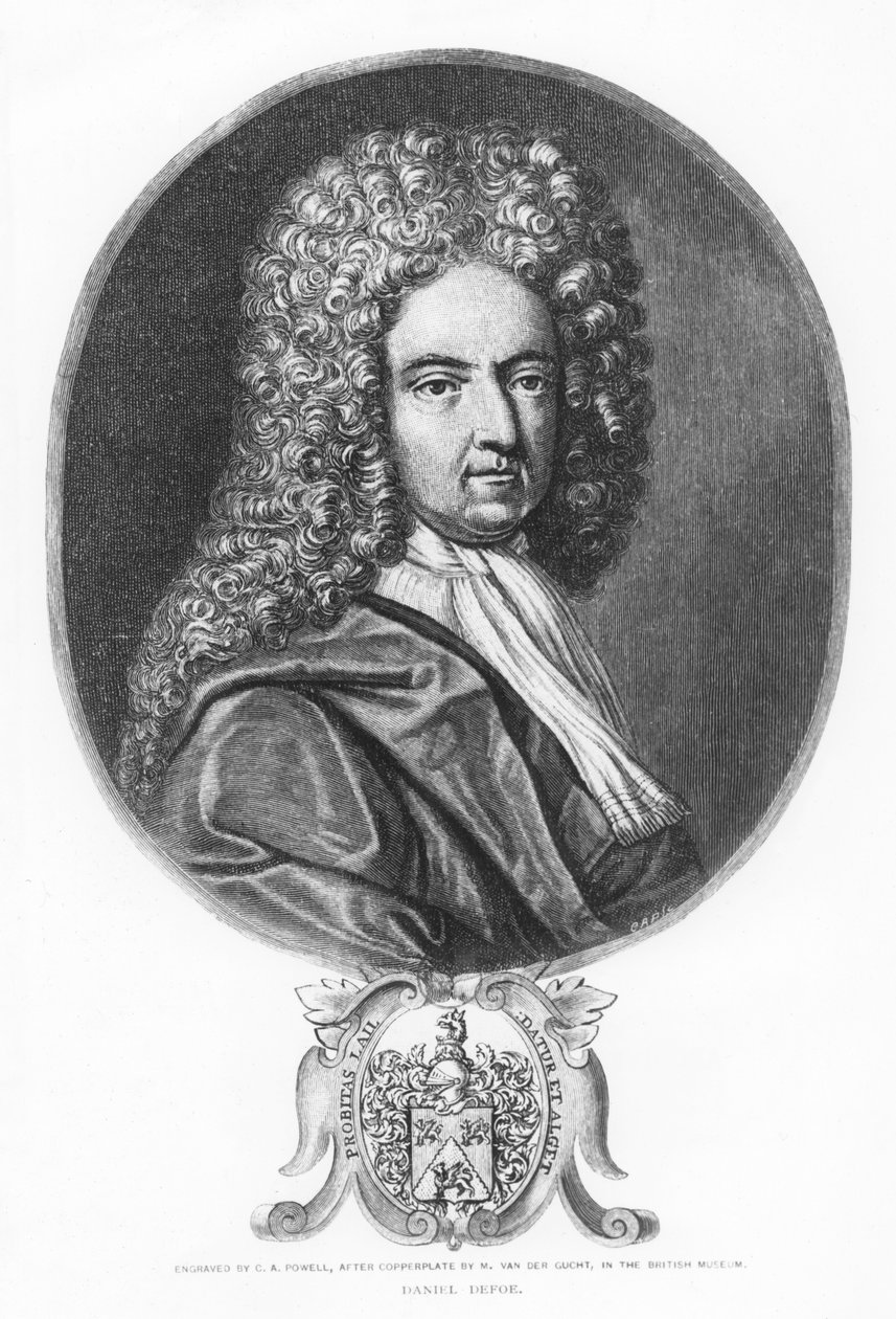 Daniel Defoe, engraved by C. A. Powell  by Michael van der Gucht