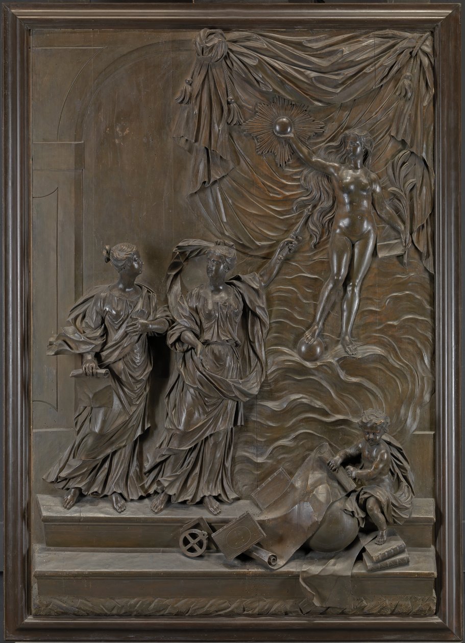 Stowe Rölyefleri: muhtemelen Gerçek Kendini Liberal Sanatlara Açığa Çıkarıyor, c.1715 (bronz ıhlamur ağacı) by Michael (attr.to) Chuke