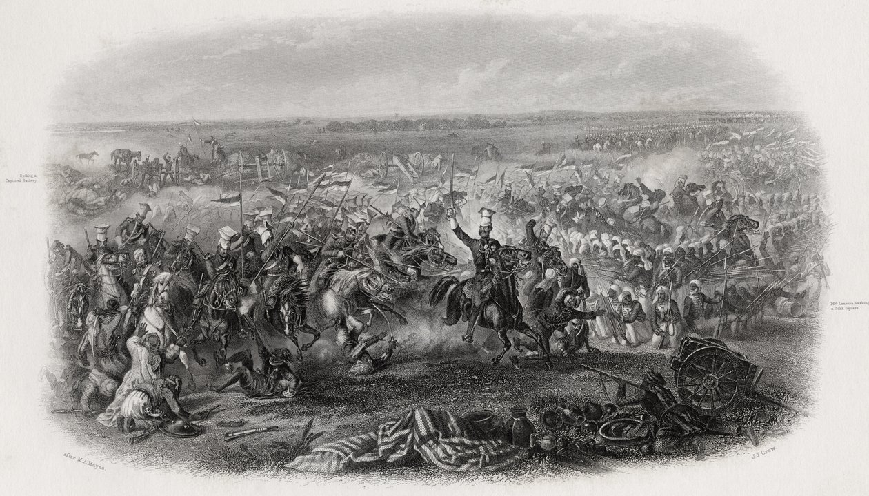 Aliwal Savaşı, Hindistan, 28 Ocak 1846, J.J. Mürettebat by Michael Angelo Hayes